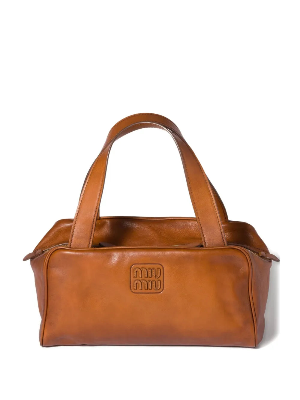 Miu Miu Leather Zipped Shoulder Bag — Same as shown — Size One Size — Front View