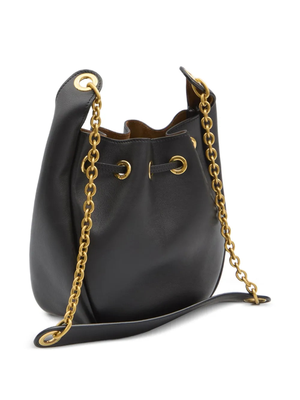 Saint Laurent Cassandre Drawstring Leather Shoulder Bag — Same as shown — Size One Size — Side View