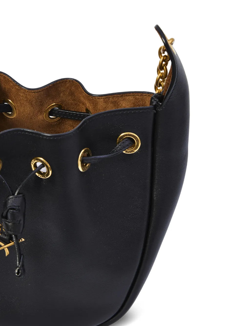 Saint Laurent Cassandre Drawstring Leather Shoulder Bag — Same as shown — Size One Size — Top View