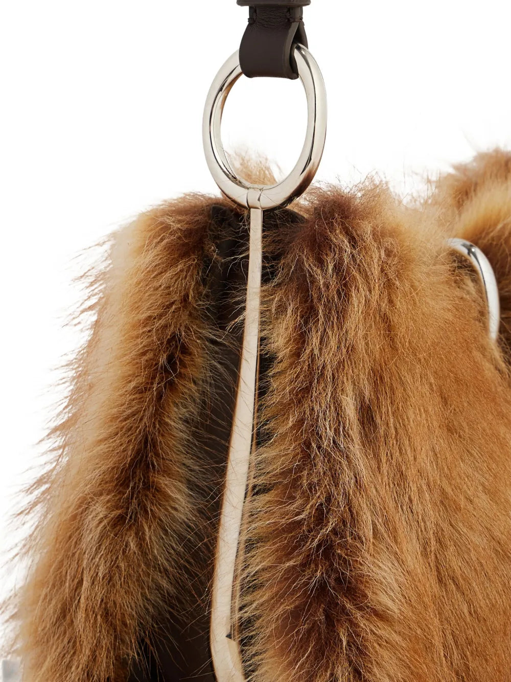 Rabanne Ring Detail Fur Shoulder Bag — Same as shown — Size One Size — Back View