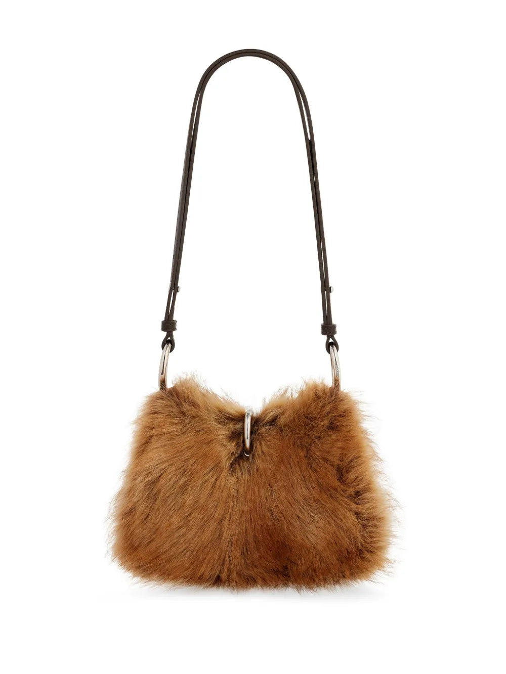 Rabanne Ring Detail Fur Shoulder Bag — Same as shown — Size One Size — Side View