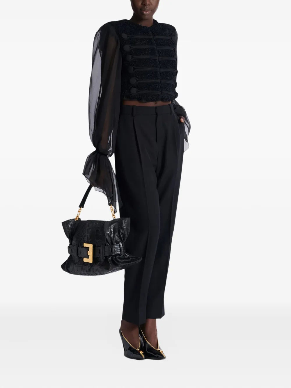 Balmain Medium Anthem Shoulder Bag — Same as shown — Size One Size — Side View