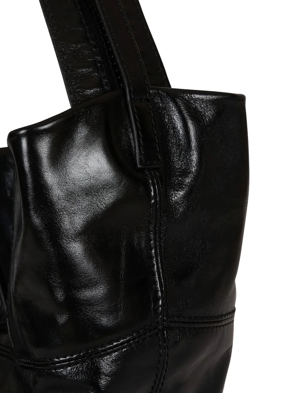 Balmain Zip Detail Leather Tote Bag — Same as shown — Size One Size — Detail View