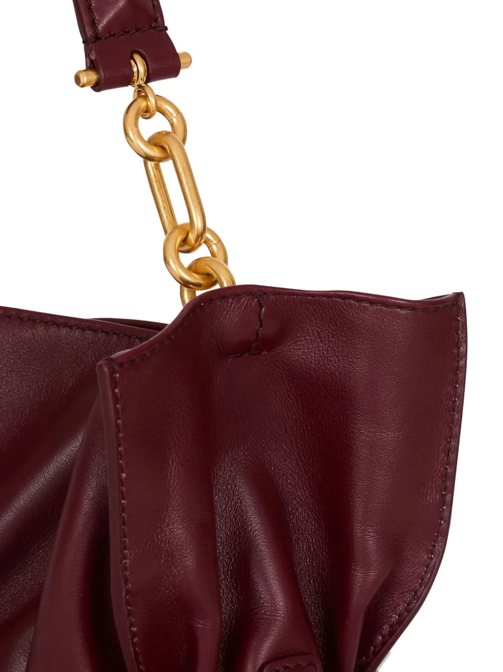 Balmain Medium Anthem Belted Gathered Leather Shoulder Bag — Same as shown — Size One Size — Top View
