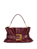 Balmain Medium Anthem Belted Gathered Leather Shoulder Bag — Same as shown — Size One Size — Front View