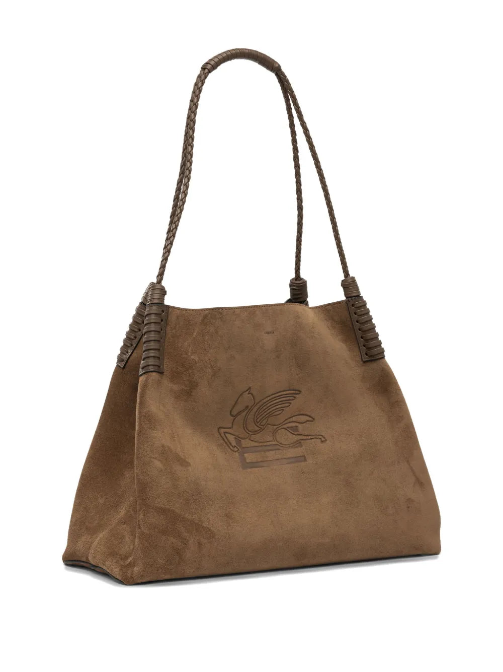 Etro Medium Libra Braided Handle Suede Tote Bag — Same as shown — Size One Size — Back View
