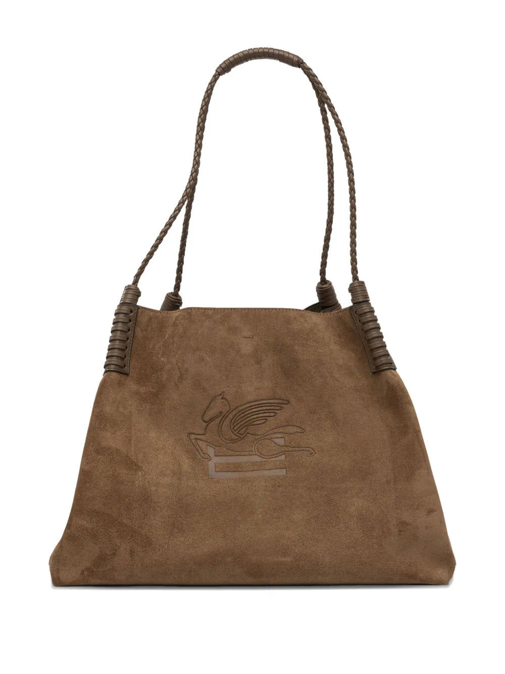 Etro Medium Libra Braided Handle Suede Tote Bag — Same as shown — Size One Size — Front View