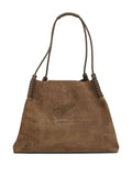 Etro Medium Libra Braided Handle Suede Tote Bag — Same as shown — Size One Size — Front View