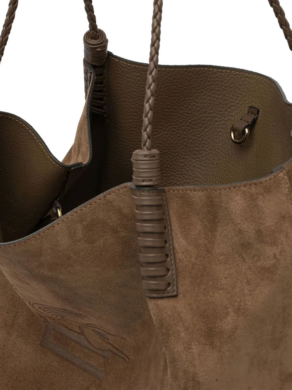 Etro Medium Libra Braided Handle Suede Tote Bag — Same as shown — Size One Size — Top View