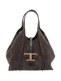 Tods Timeless Suede Leather T Buckle Shoulder Bag — Same as shown — Size One Size — Front View