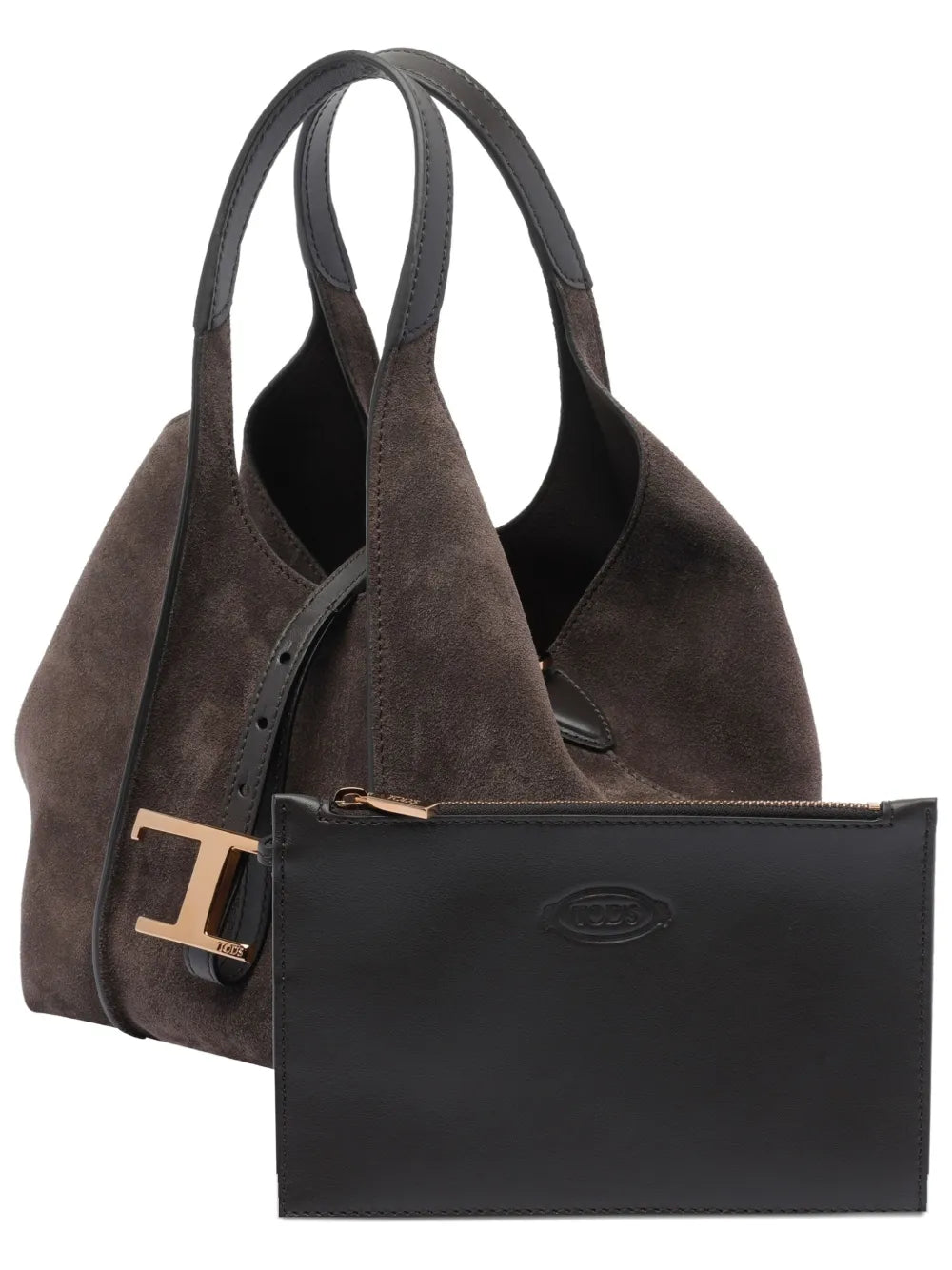 Tods Timeless Suede Leather T Buckle Shoulder Bag — Same as shown — Size One Size — Top View