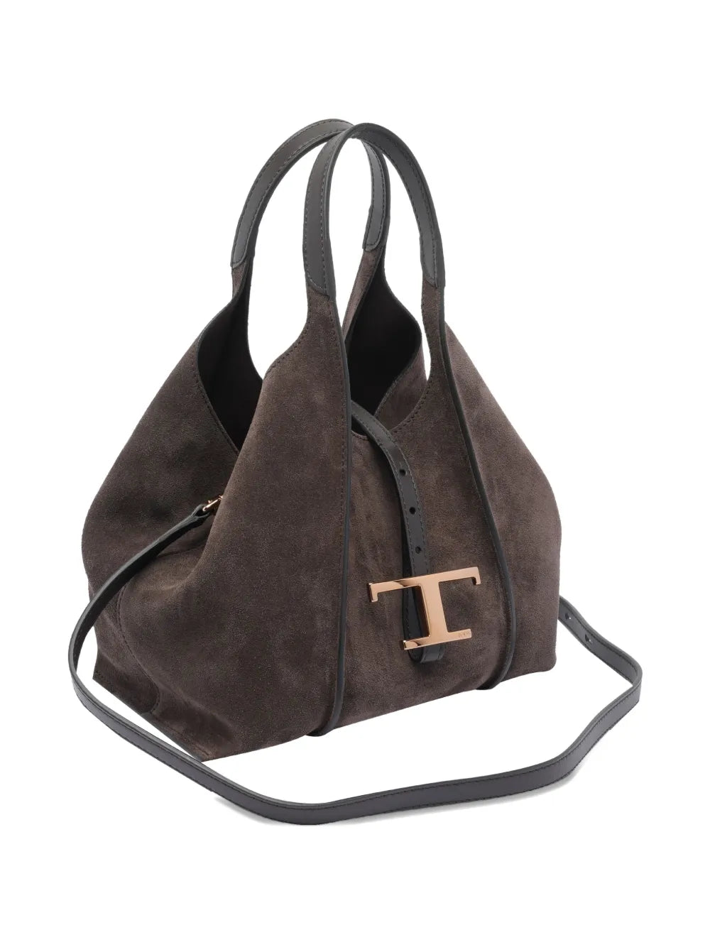 Tods Timeless Suede Leather T Buckle Shoulder Bag — Same as shown — Size One Size — Back View