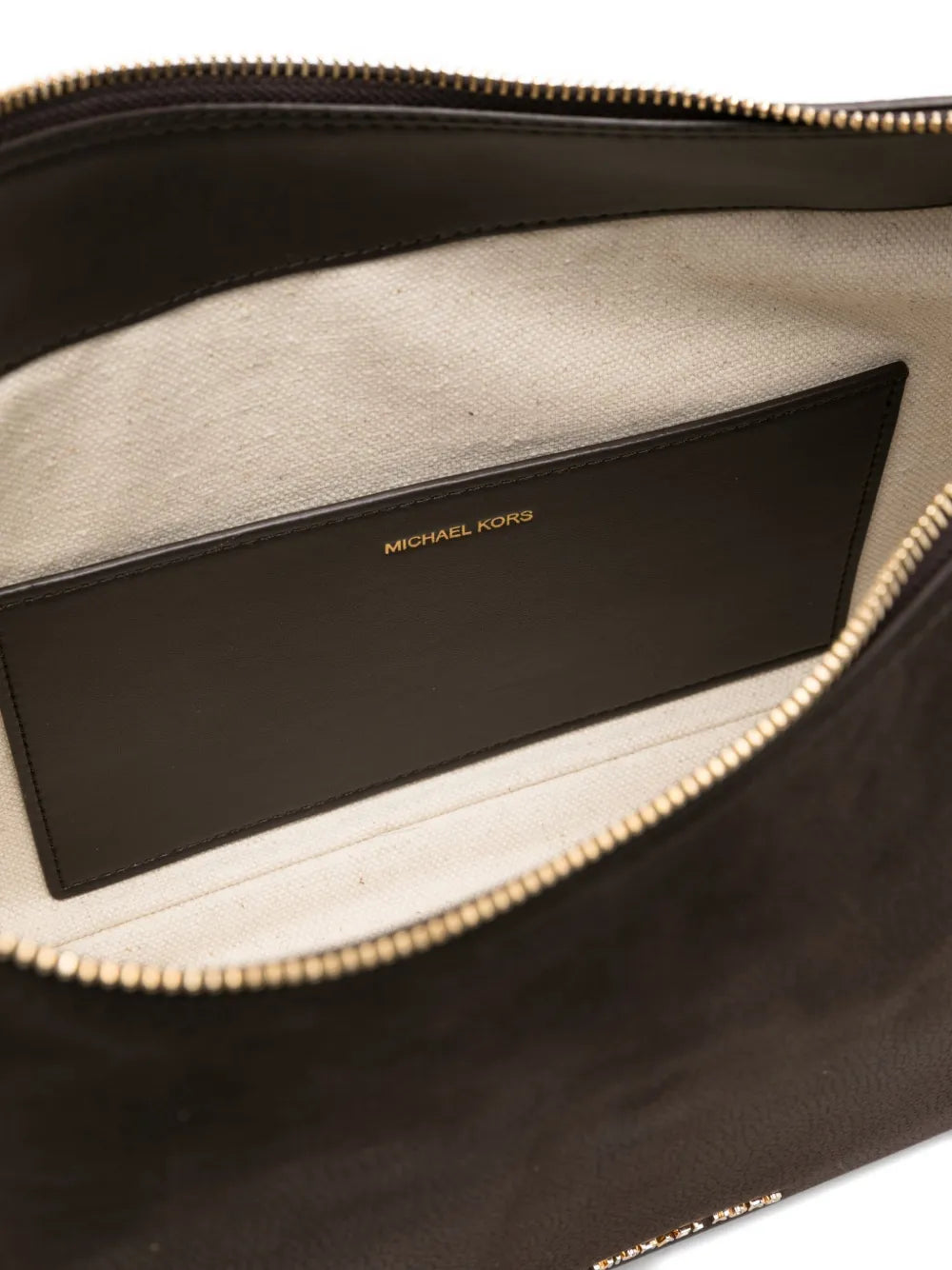 Michael Kors Curved Leather Shoulder Bag — Same as shown — Size One Size — Detail View