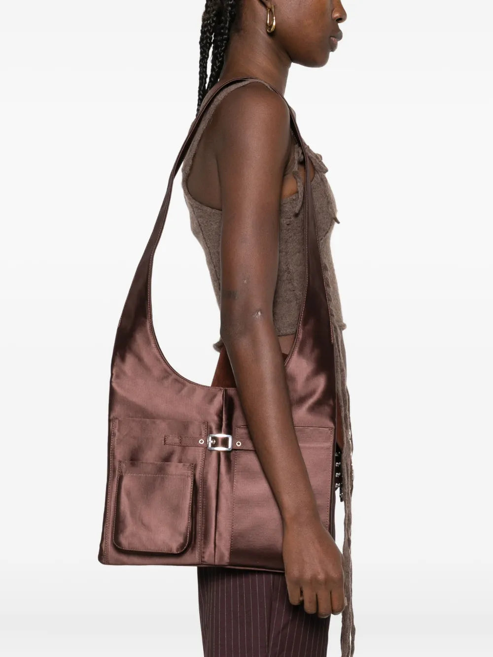 Gimaguas Blanca Satin Shoulder Bag — Same as shown — Size One Size — Side View
