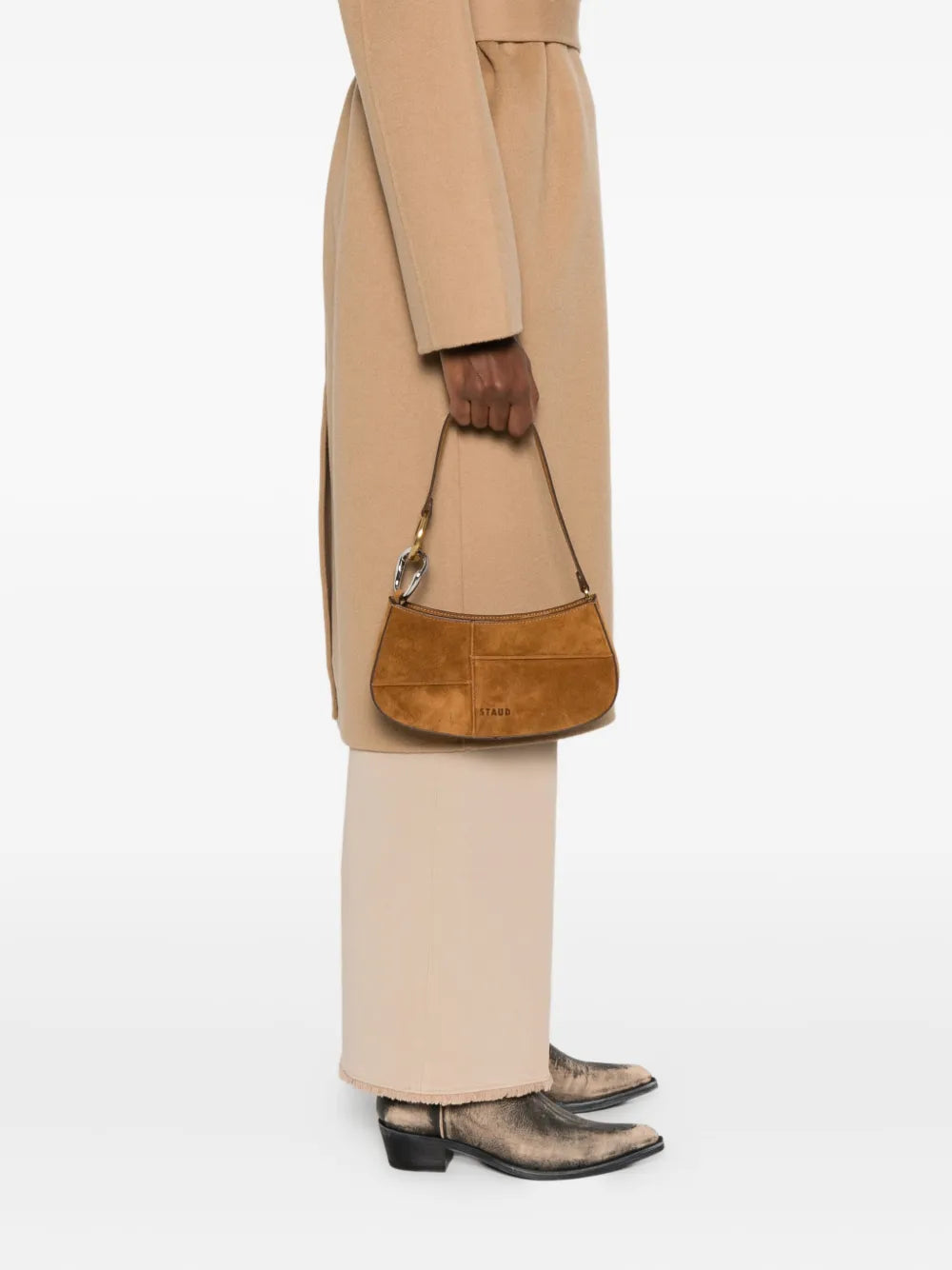 Staud Ollie Panelled Shoulder Bag — Same as shown — Size One Size — Side View