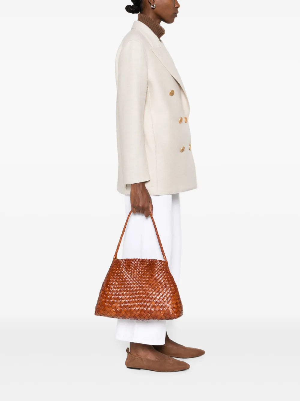 Dragon Diffusion Woven Leather Shoulder Bag — Same as shown — Size One Size — Side View