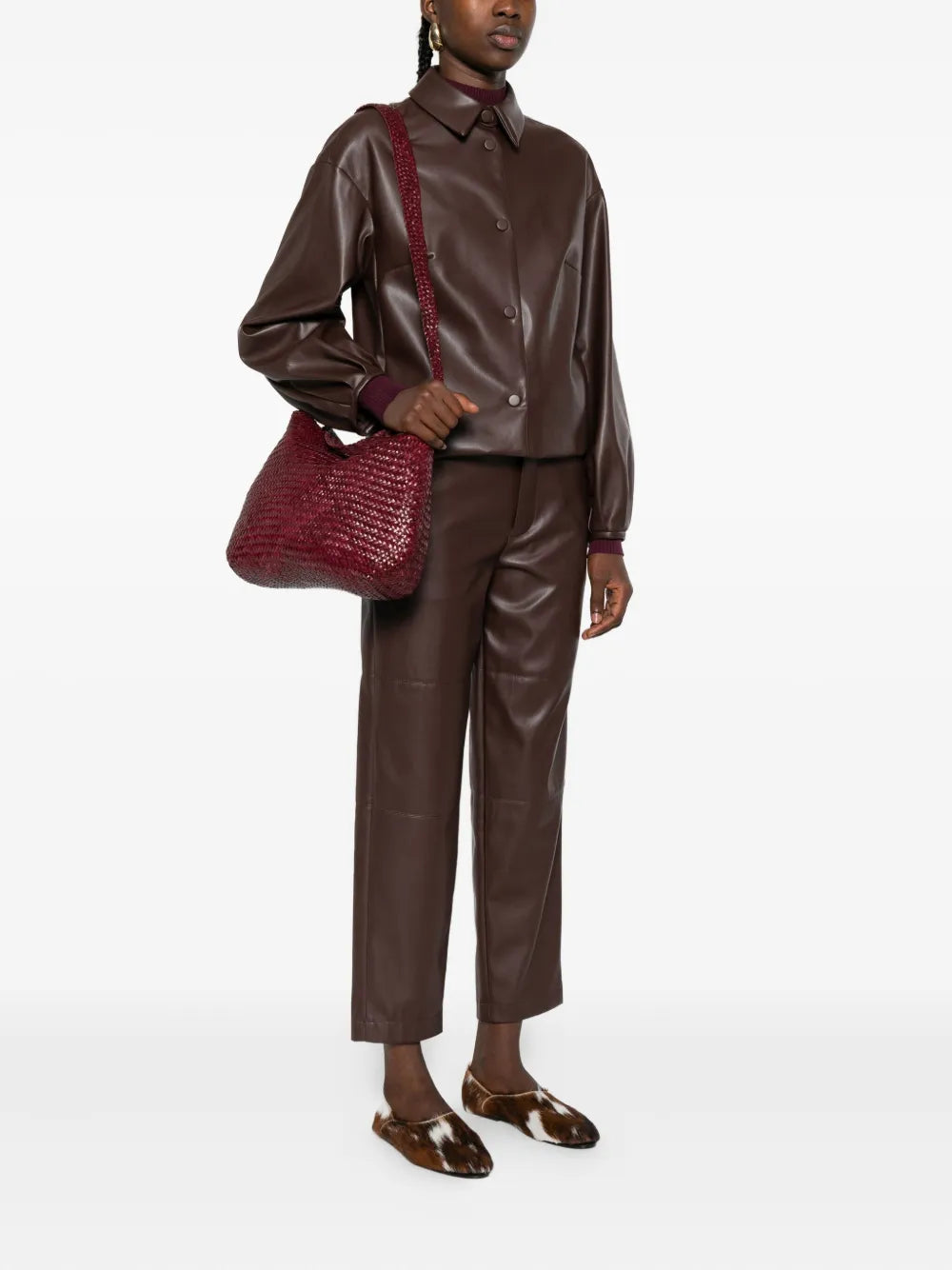 Dragon Diffusion Woven Leather Shoulder Bag — Same as shown — Size One Size — Side View