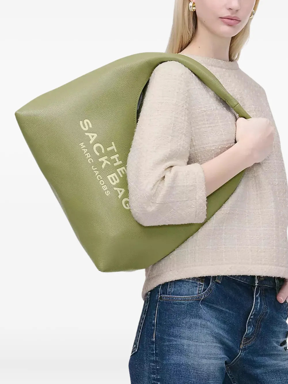 Marc Jacobs The Sack Logo Plaque Leather Shoulder Bag — Same as shown — Size One Size — Side View