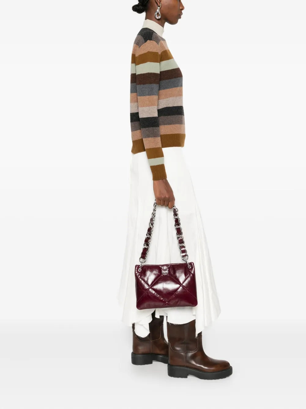 Tory Burch Quilted Chain Strap Shoulder Bag — Same as shown — Size One Size — Side View