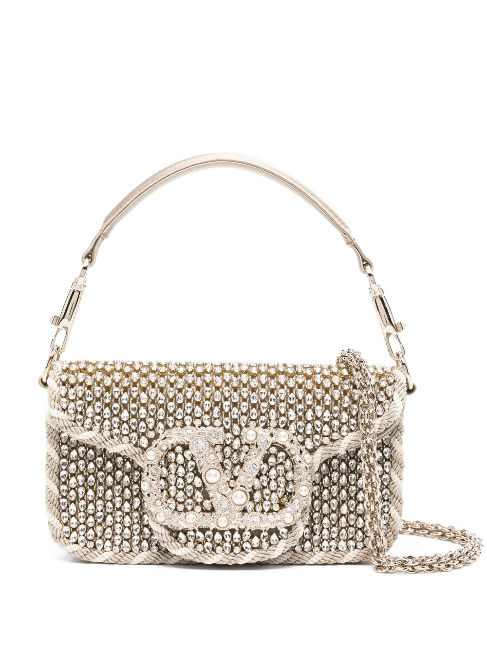 Valentino Garavani Loco Crystal Embellished Top Handle Bag — Same as shown — Size One Size — Front View