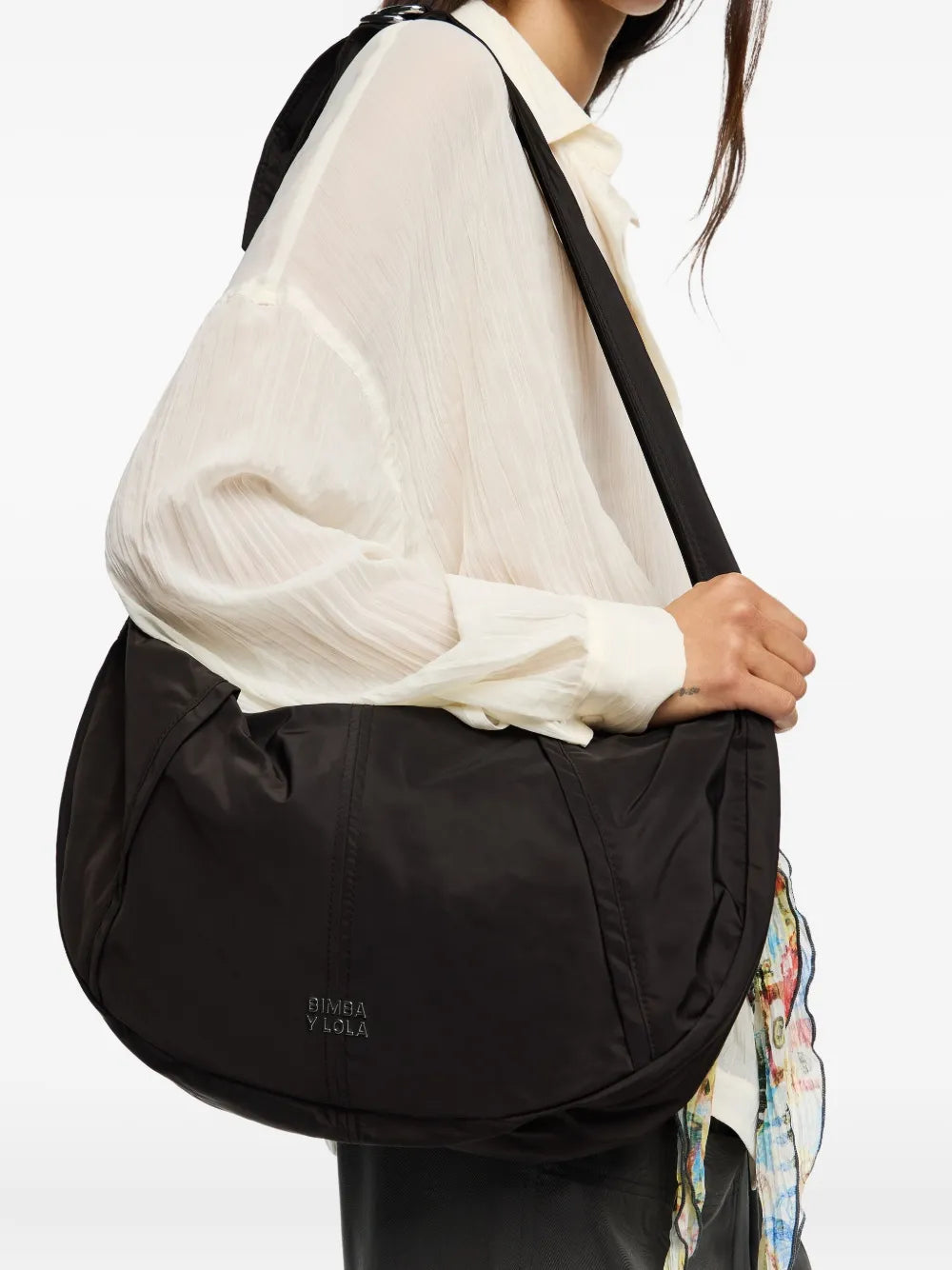 Bimba Y Lola Large Moon Crescent Shaped Zip Fastening Shoulder Bag — Same as shown — Size One Size — Side View