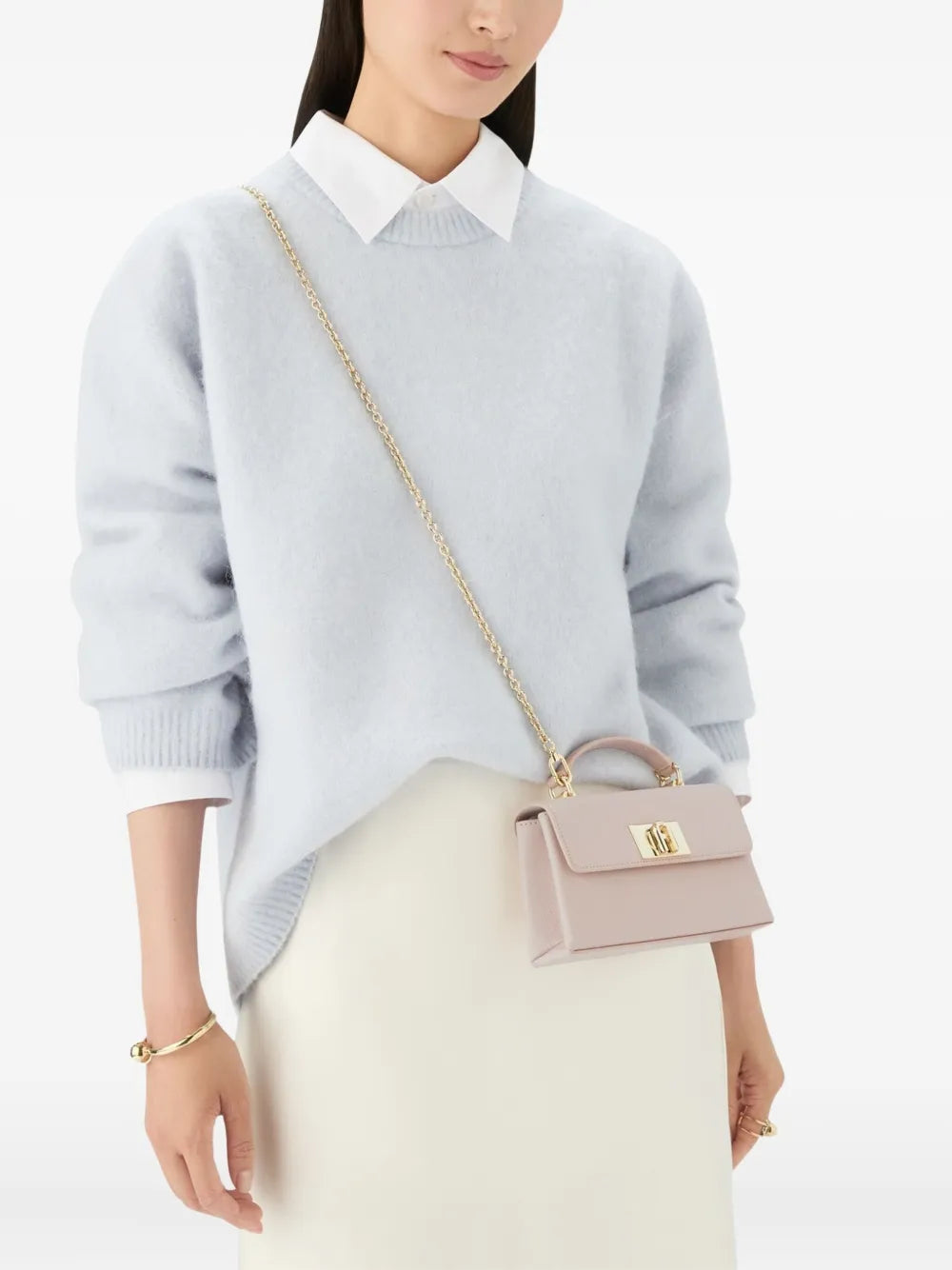 Furla Mini Top Handle Chain Bag — Same as shown — Size One Size — Side View