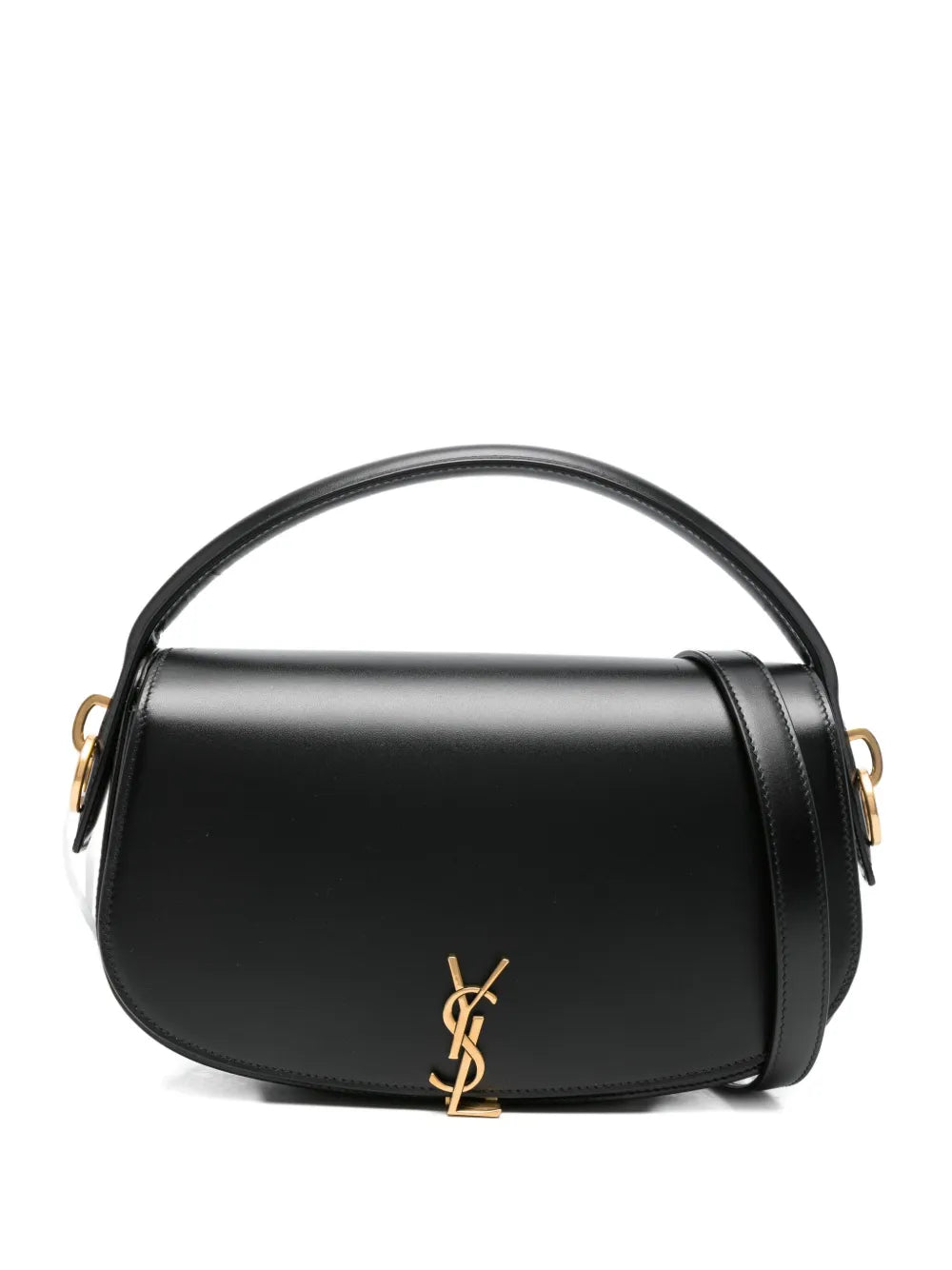 Saint Laurent Logo Plaque Curved Shoulder Bag — Same as shown — Size One Size — Front View