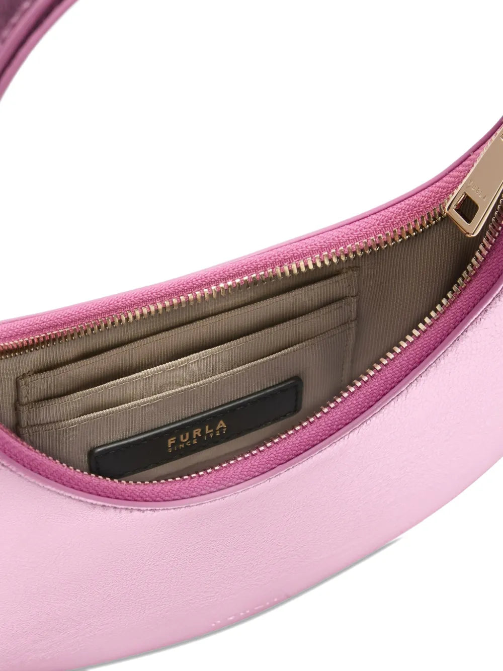 Furla Metallic Effect Crescent Shoulder Bag — Same as shown — Size One Size — Top View