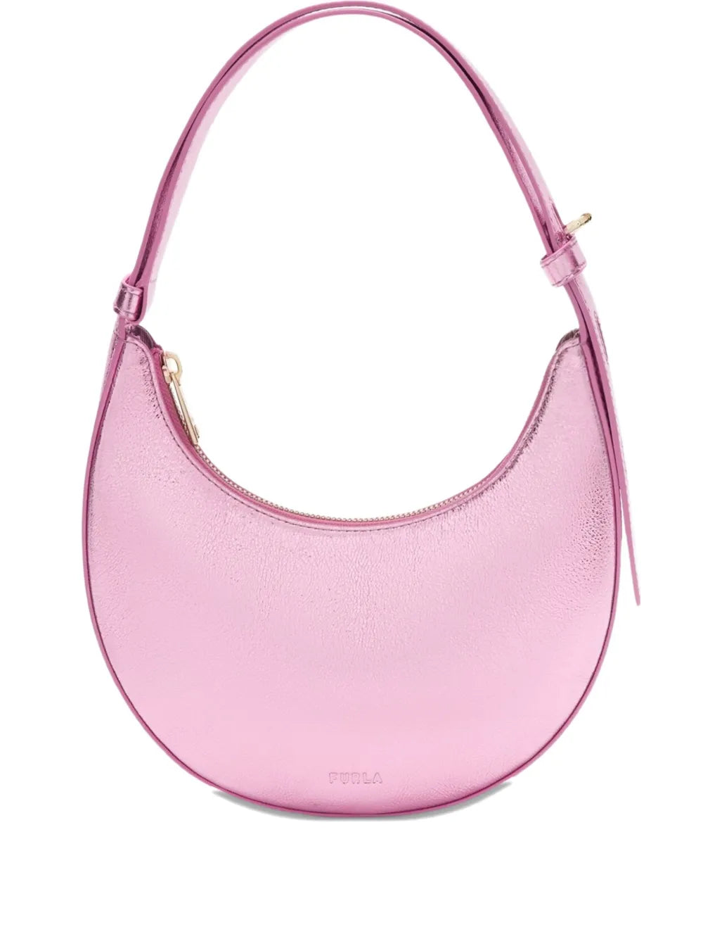 Furla Metallic Effect Crescent Shoulder Bag — Same as shown — Size One Size — Front View