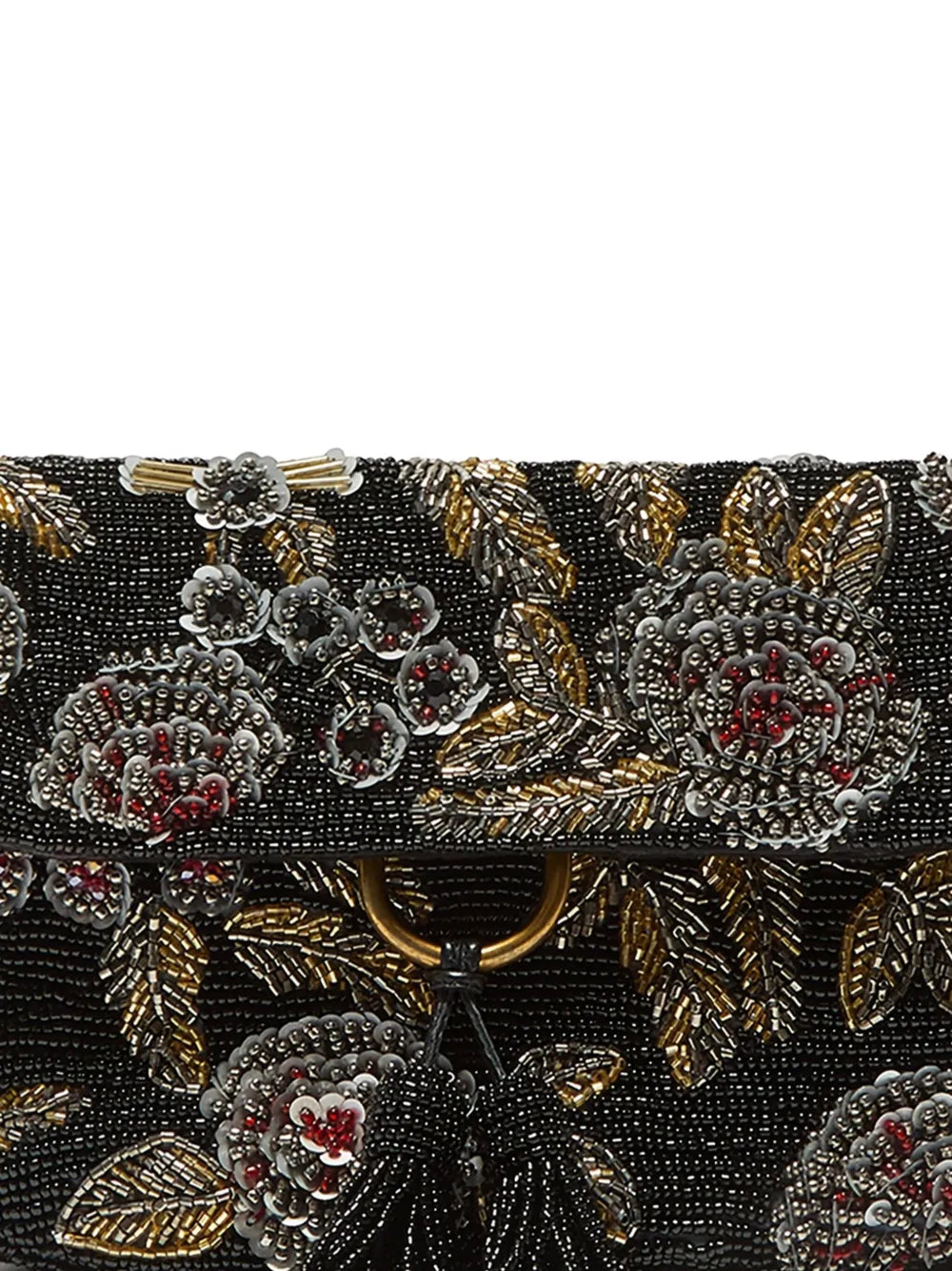 Maliparmi Beaded Floral Pattern Shoulder Bag — Same as shown — Size One Size — Side View