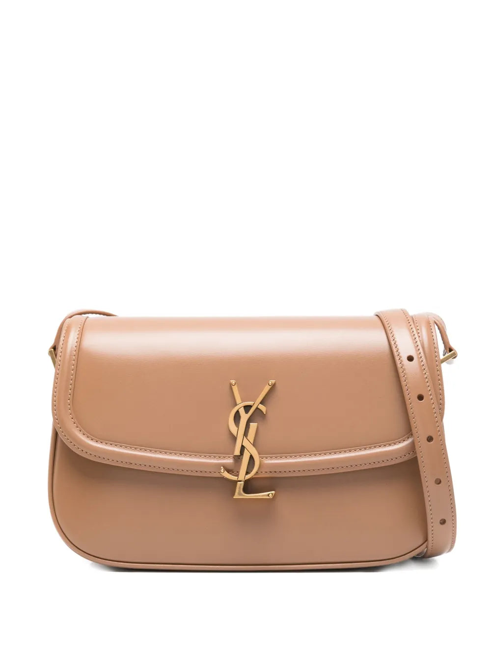 Saint Laurent Medium Solferino Logo Plaque Foldover Shoulder Bag — Same as shown — Size One Size — Front View