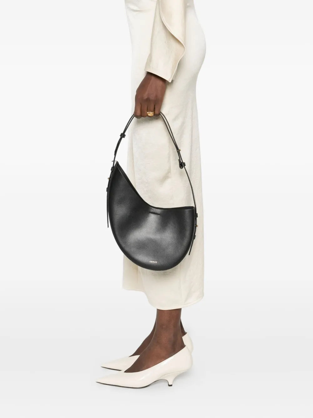 Soeur Wino Crescent Sheepskin Shoulder Bag — Same as shown — Size One Size — Side View