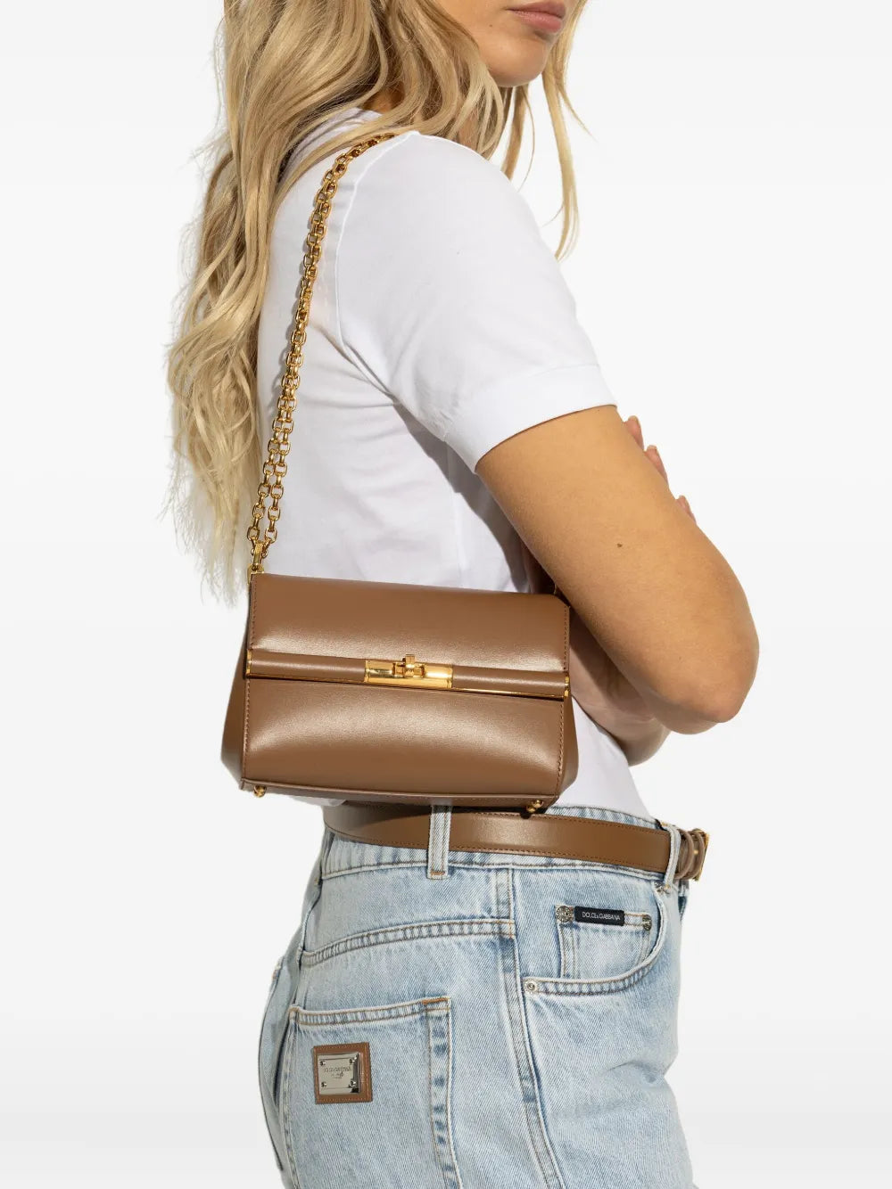 Dolce Gabbana Mini Marlene City Chain Strap Flap Tote Bag — Same as shown — Size One Size — Side View