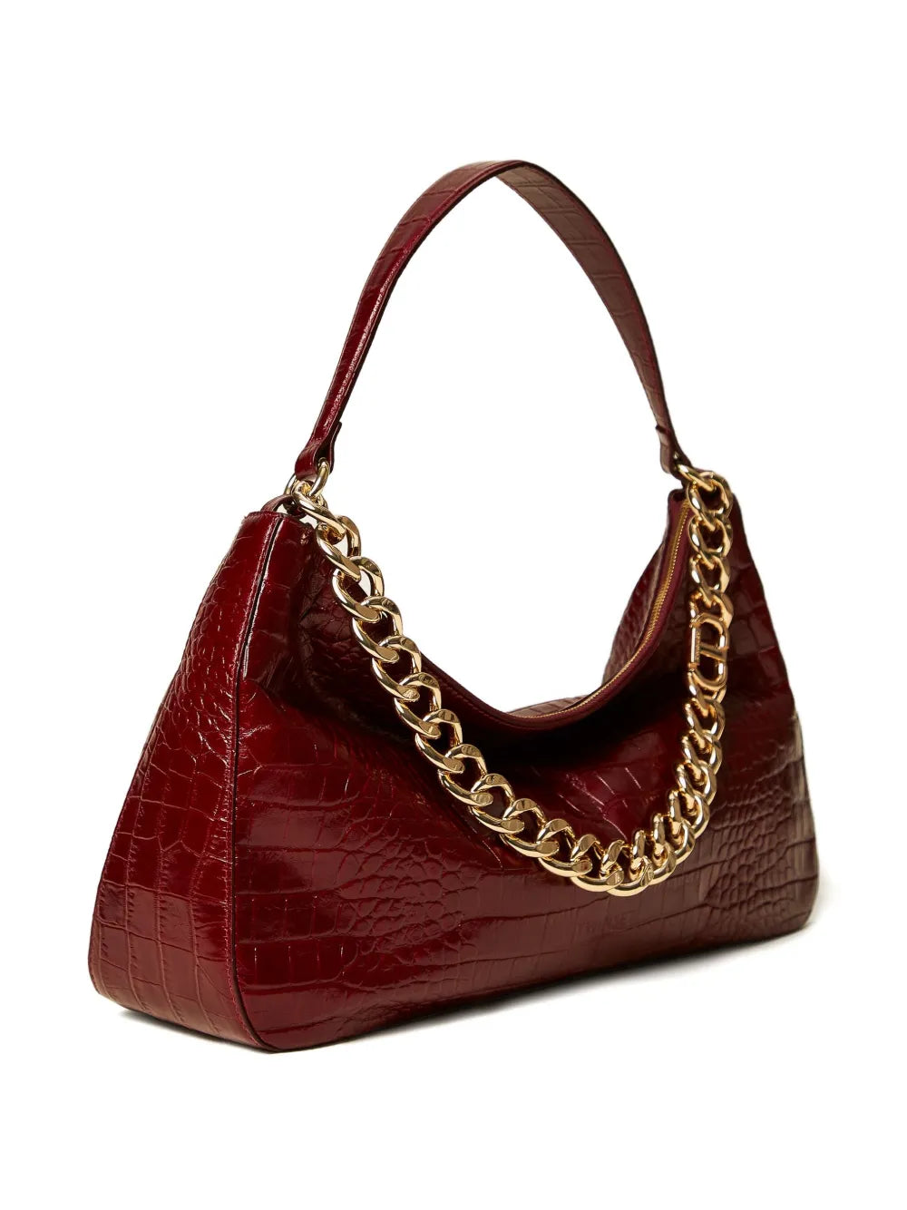 Twinset Liliane Crocodile Effect Chain Shoulder Bag — Same as shown — Size One Size — Side View
