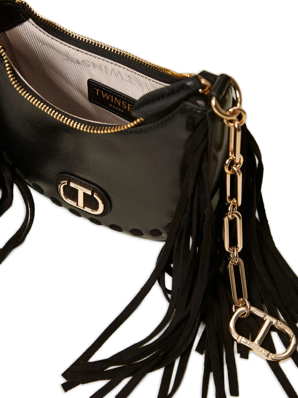 Twinset Fringe Chain Shoulder Bag — Same as shown — Size One Size — Top View