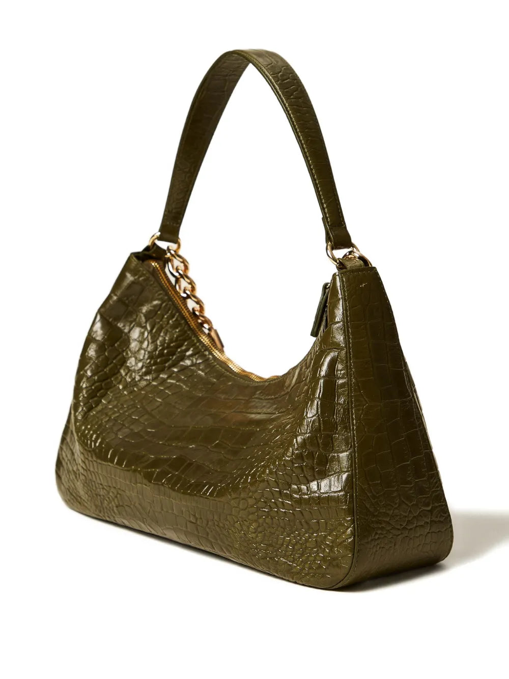 Twinset Liliane Crocodile Effect Chain Shoulder Bag — Same as shown — Size One Size — Side View
