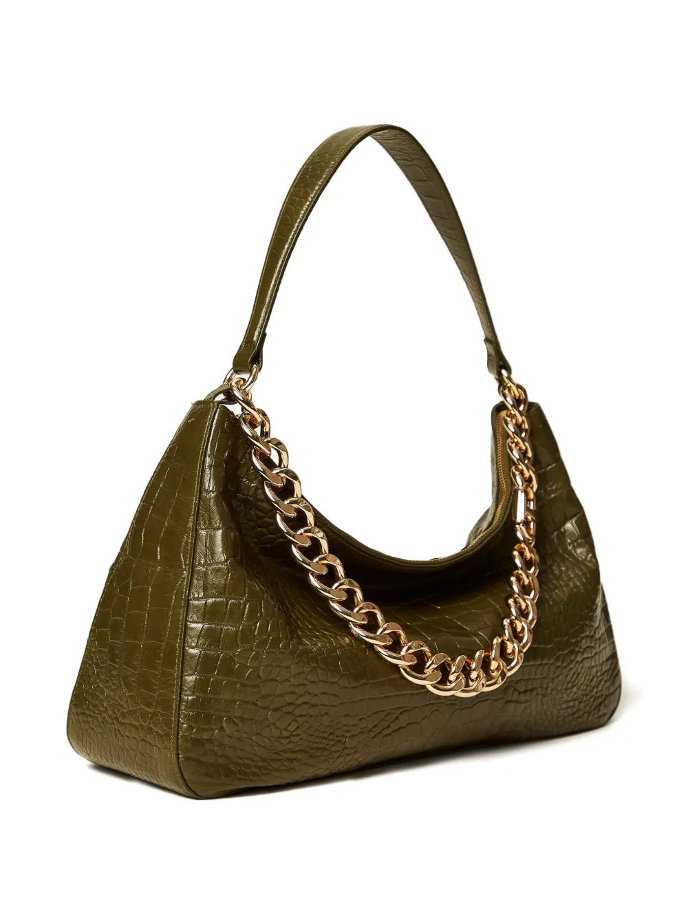 Twinset Liliane Crocodile Effect Chain Shoulder Bag — Same as shown — Size One Size — Back View