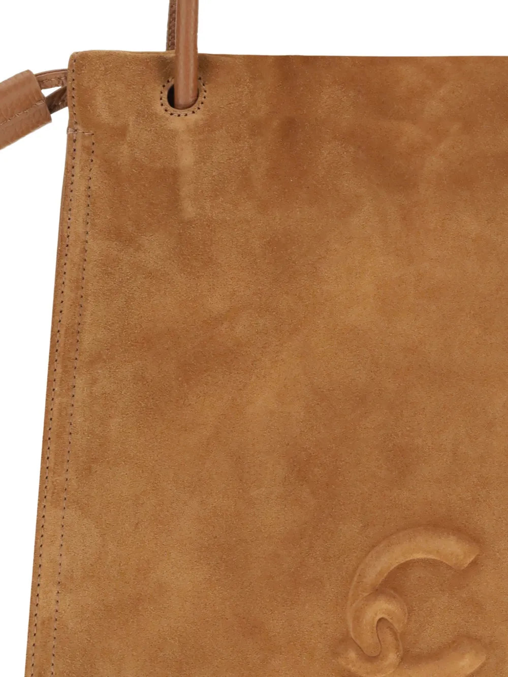 Coccinelle Embossed Logo Suede Shoulder Bag — Same as shown — Size One Size — Back View