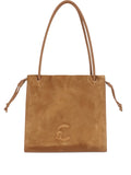 Coccinelle Embossed Logo Suede Shoulder Bag — Same as shown — Size One Size — Front View
