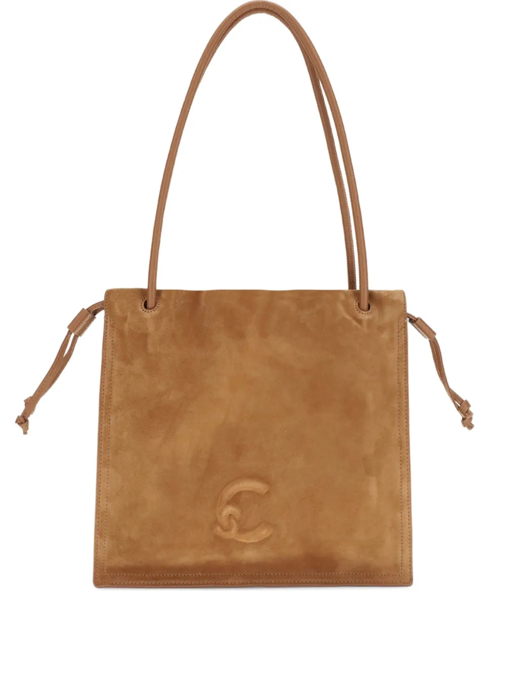 Coccinelle Embossed Logo Suede Shoulder Bag — Same as shown — Size One Size — Front View