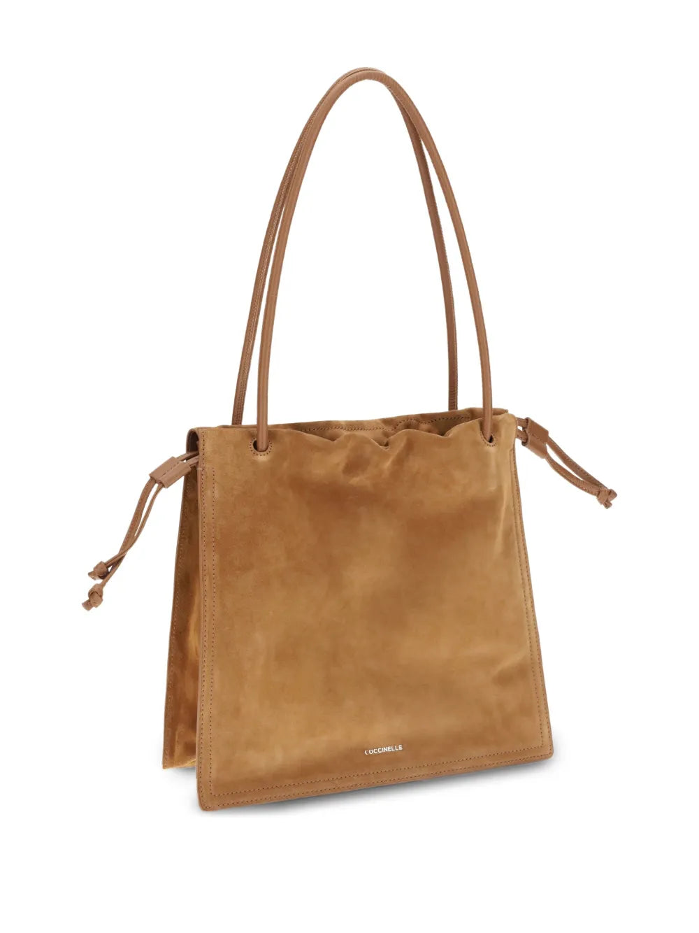 Coccinelle Embossed Logo Suede Shoulder Bag — Same as shown — Size One Size — Side View