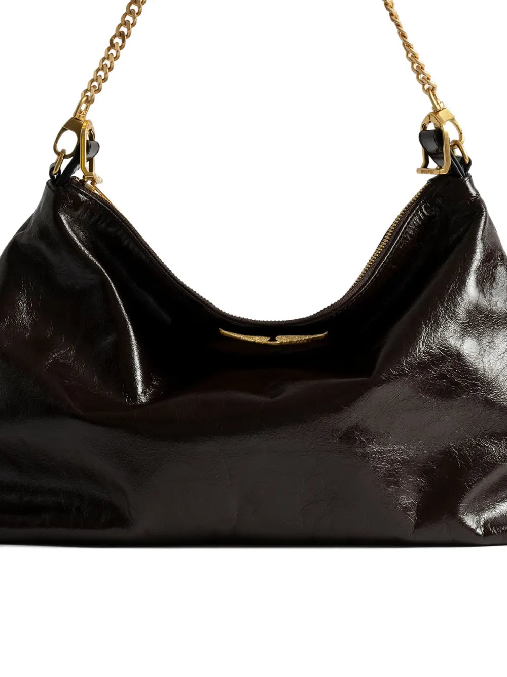 Zadigvoltaire Jim Chain Embellished Shoulder Bag — Same as shown — Size One Size — Top View