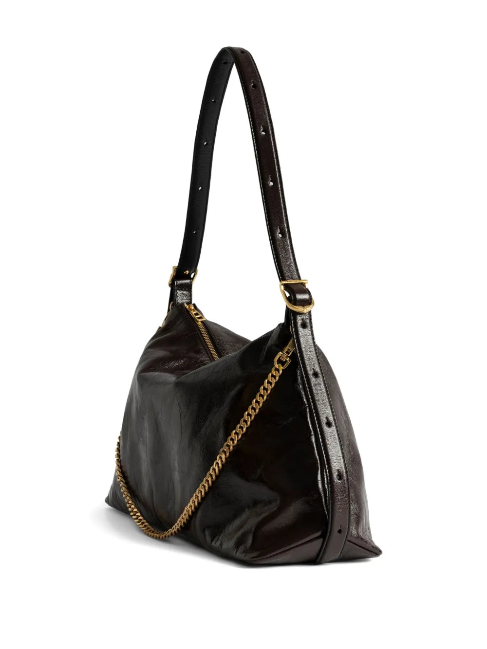 Zadigvoltaire Jim Chain Embellished Shoulder Bag — Same as shown — Size One Size — Back View