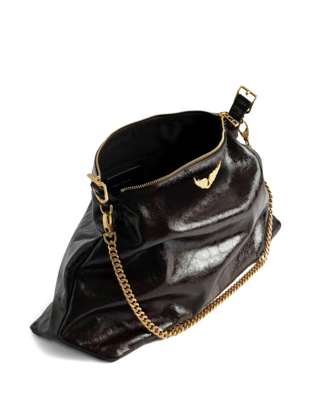 Zadigvoltaire Jim Chain Embellished Shoulder Bag — Same as shown — Size One Size — Detail View