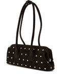 Osoi Mini Boat Wide Stud Embellished Suede Shoulder Bag — Same as shown — Size One Size — Front View
