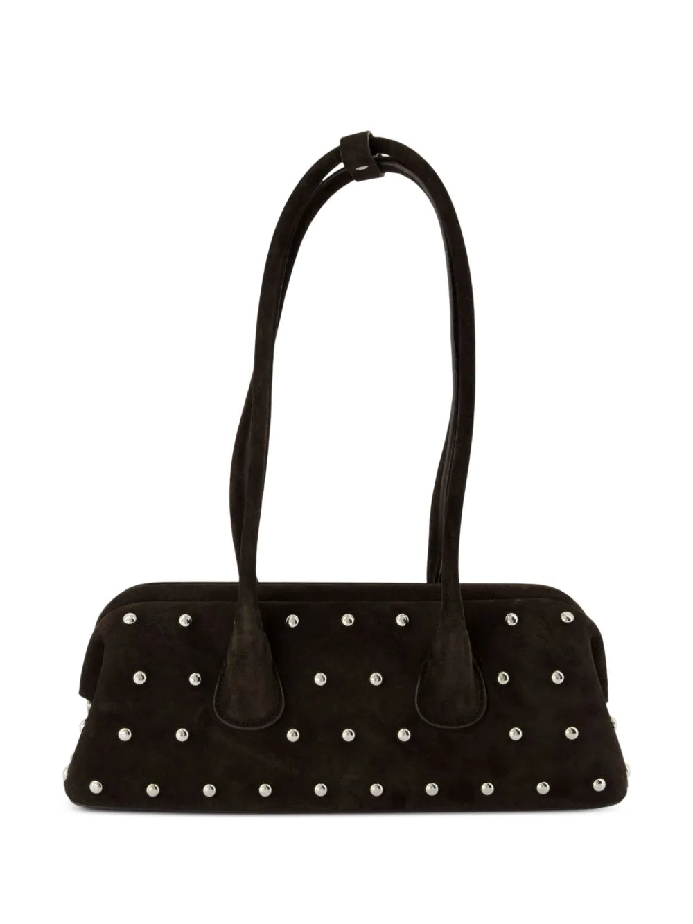 Osoi Mini Boat Wide Stud Embellished Suede Shoulder Bag — Same as shown — Size One Size — Side View