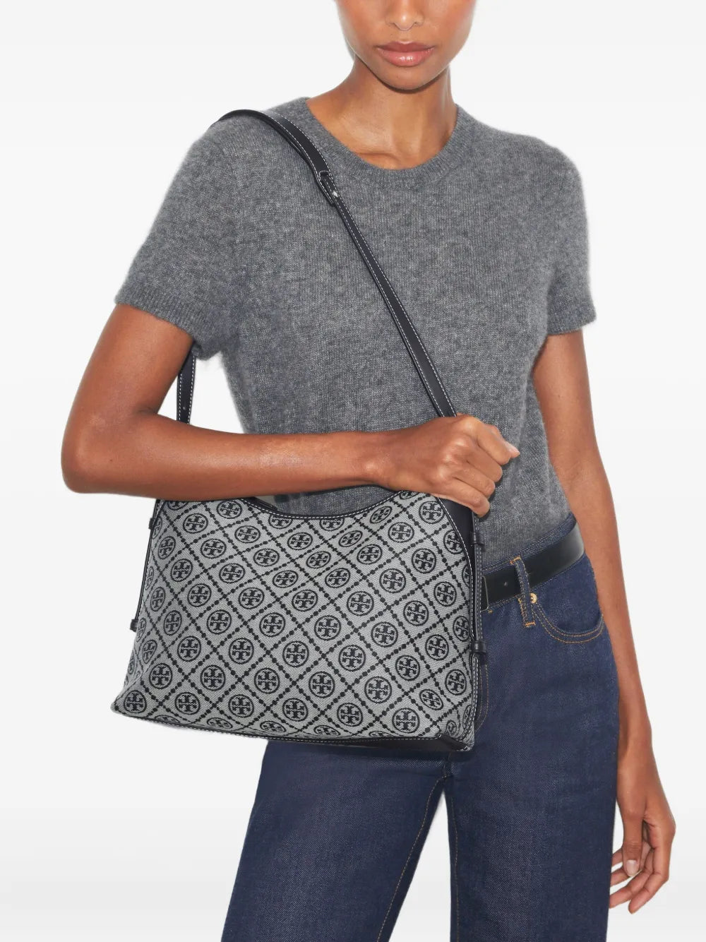 Tory Burch T Monogram Shoulder Bag — Same as shown — Size One Size — Side View