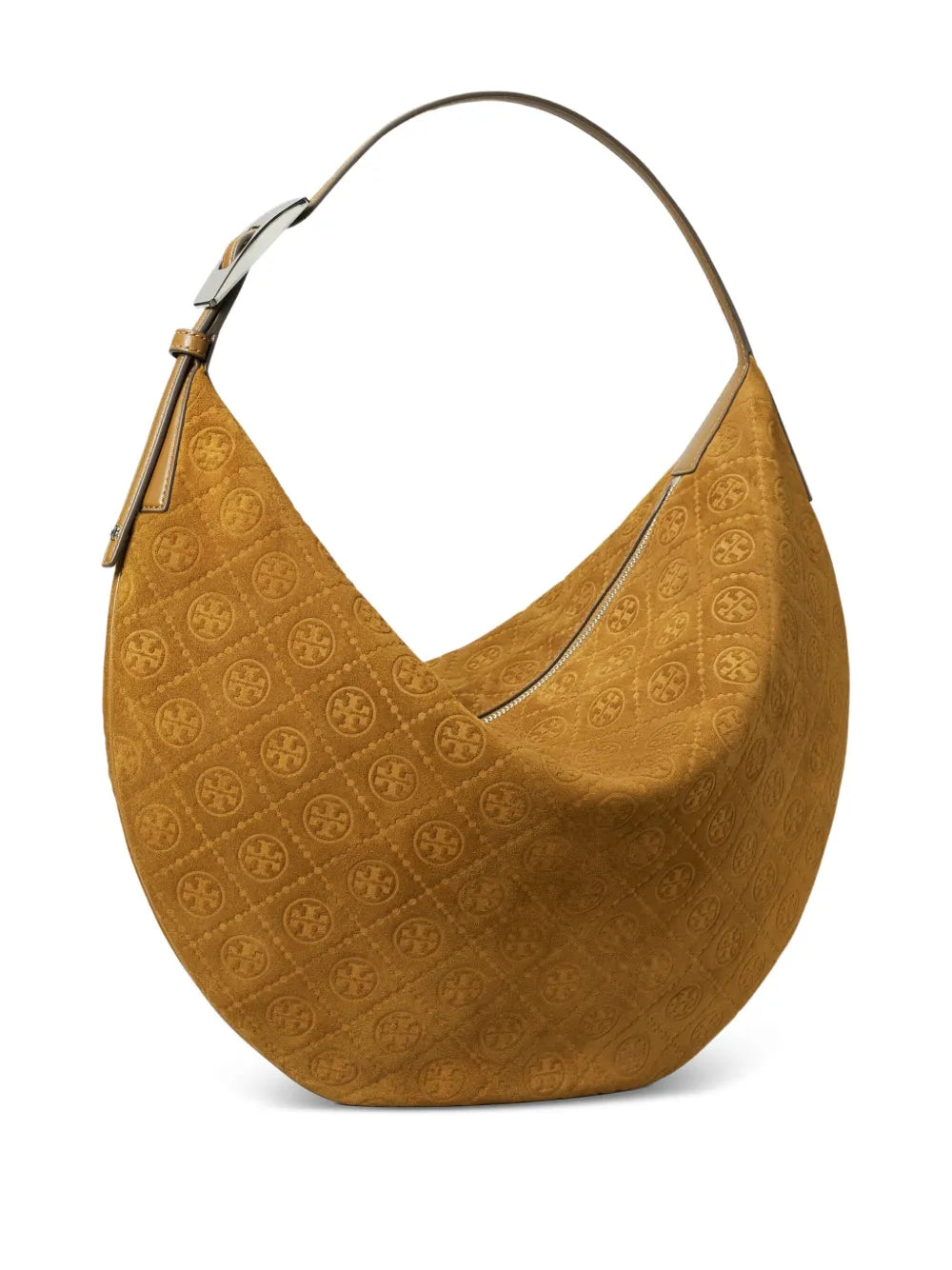 Tory Burch Balloon T Monogram Suede Shoulder Bag — Same as shown — Size One Size — Side View
