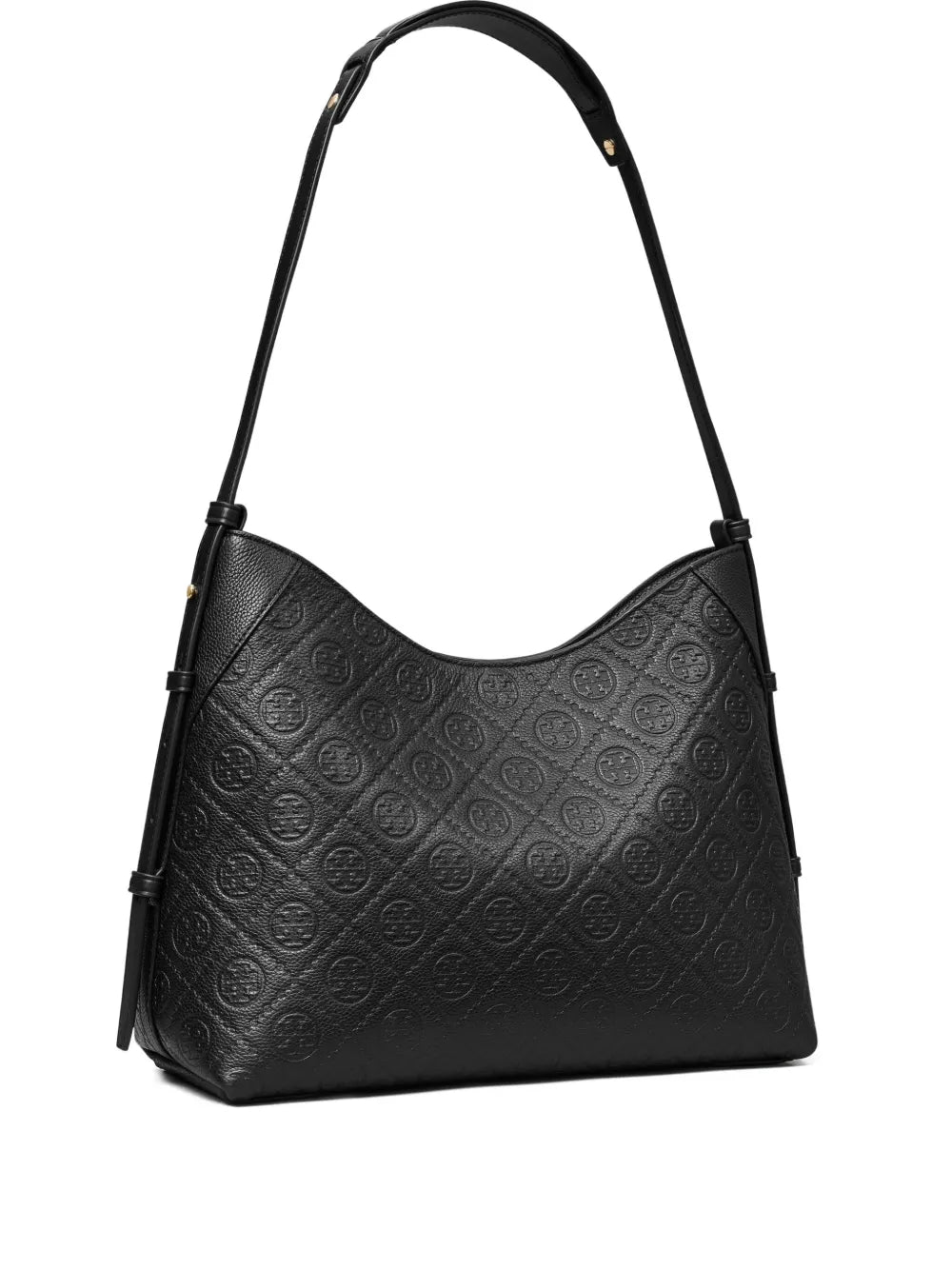 Tory Burch T Monogram Pebble Leather Shoulder Bag — Same as shown — Size One Size — Front View