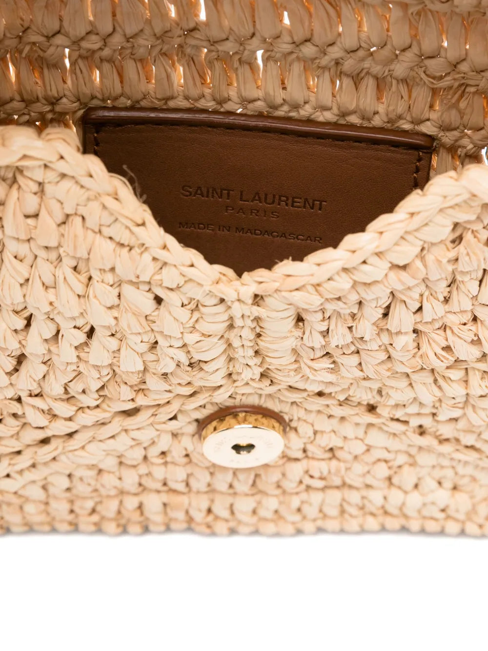 Saint Laurent Envelope Flap Woven Shoulder Bag — Same as shown — Size One Size — Top View